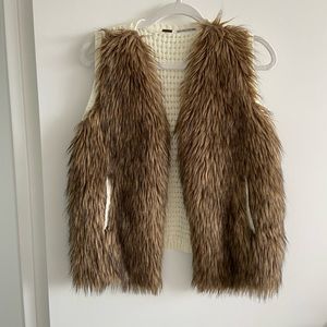 Faux Fur & Crochet Vest